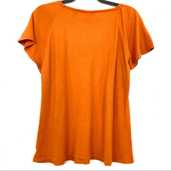 Axcess by Liz Claiborne top. Short sleeve ORANGE knit shirt size XL - Picture 2 of 6
